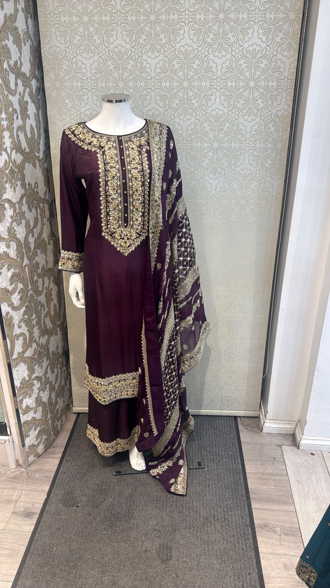 3pc Dusty Plum Sheesha silk