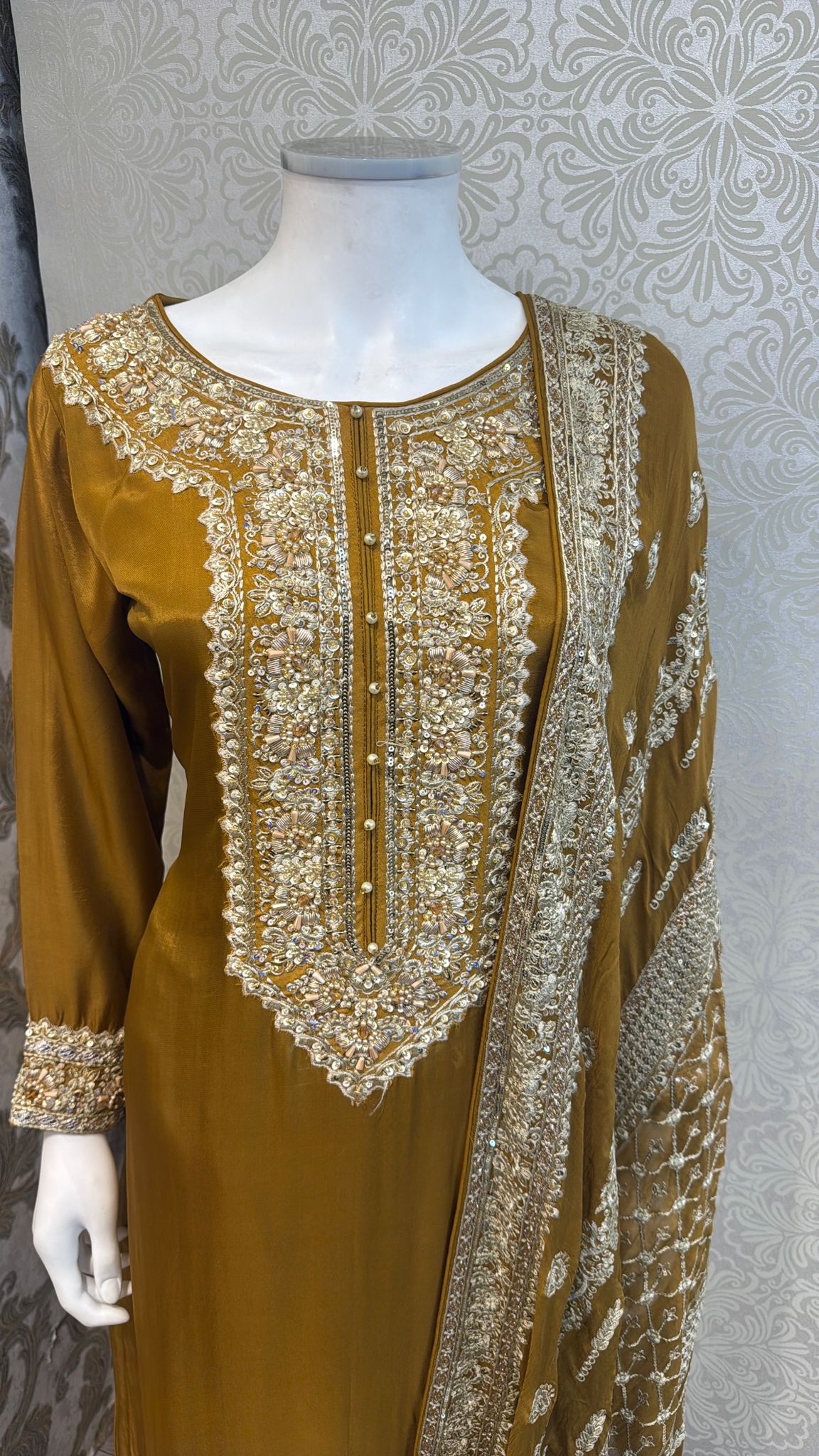 3pc Bronzed Mustard Sheesha silk