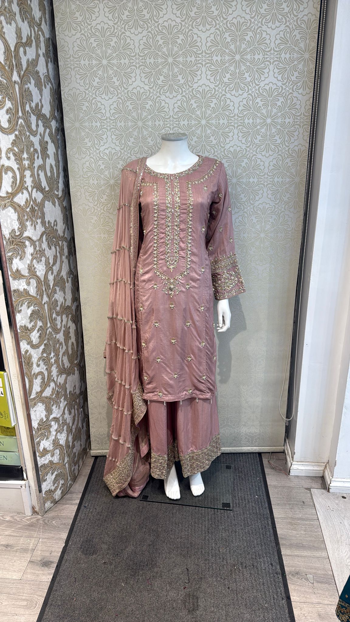 3pc Antique Pink Korean silk