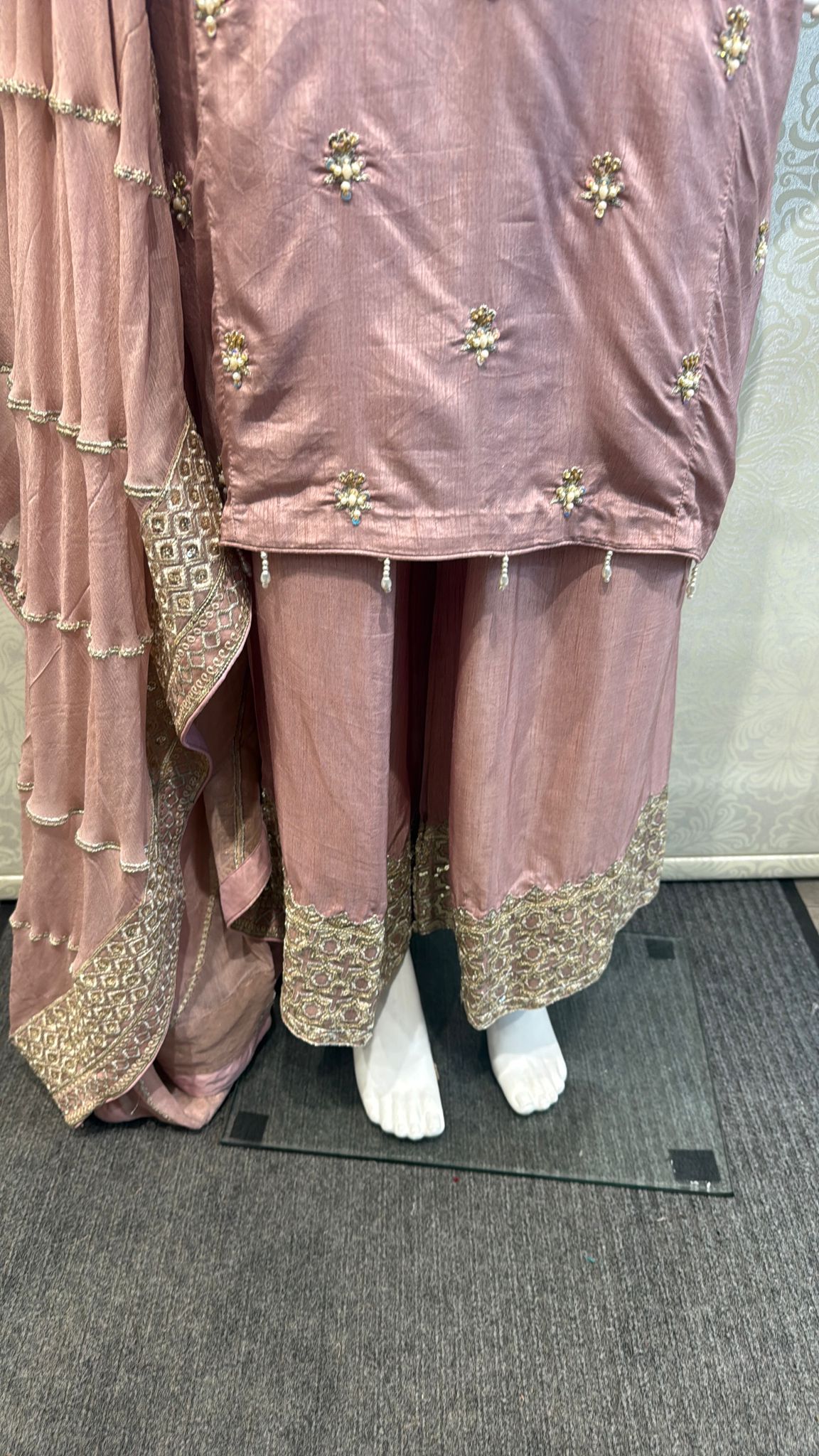 3pc Antique Pink Korean silk