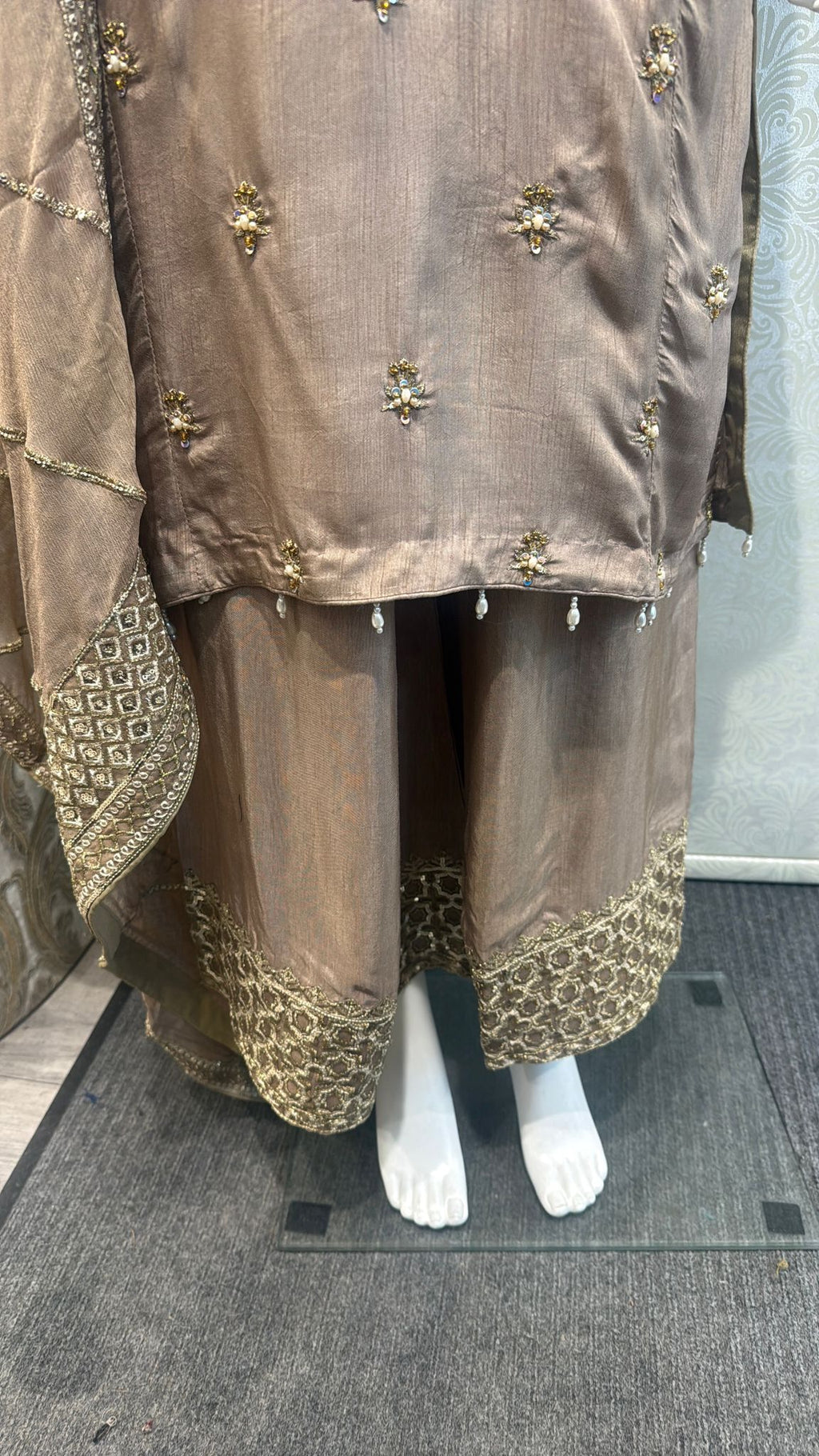 3pc Stone Beige Korean silk