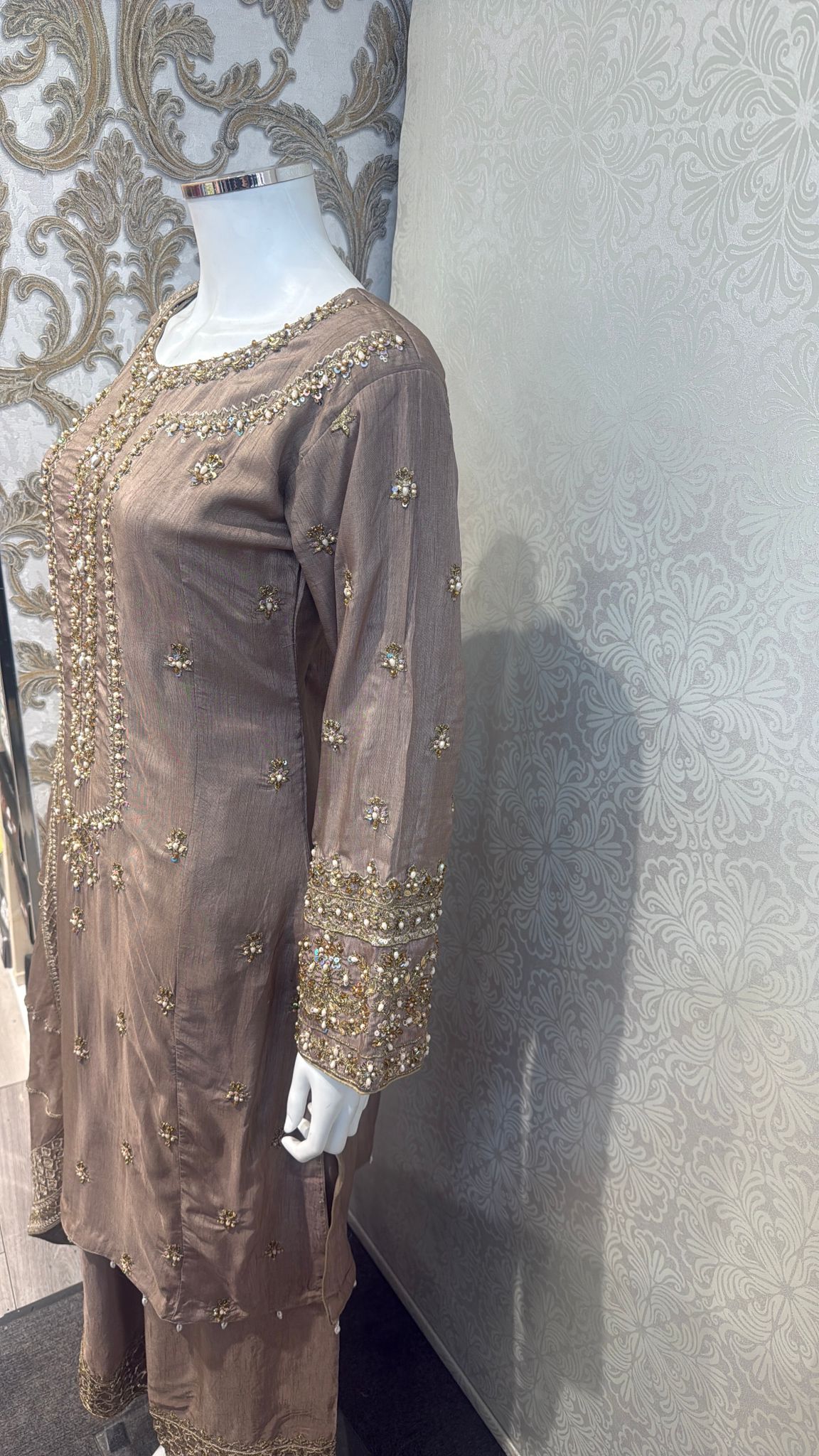 3pc Stone Beige Korean silk