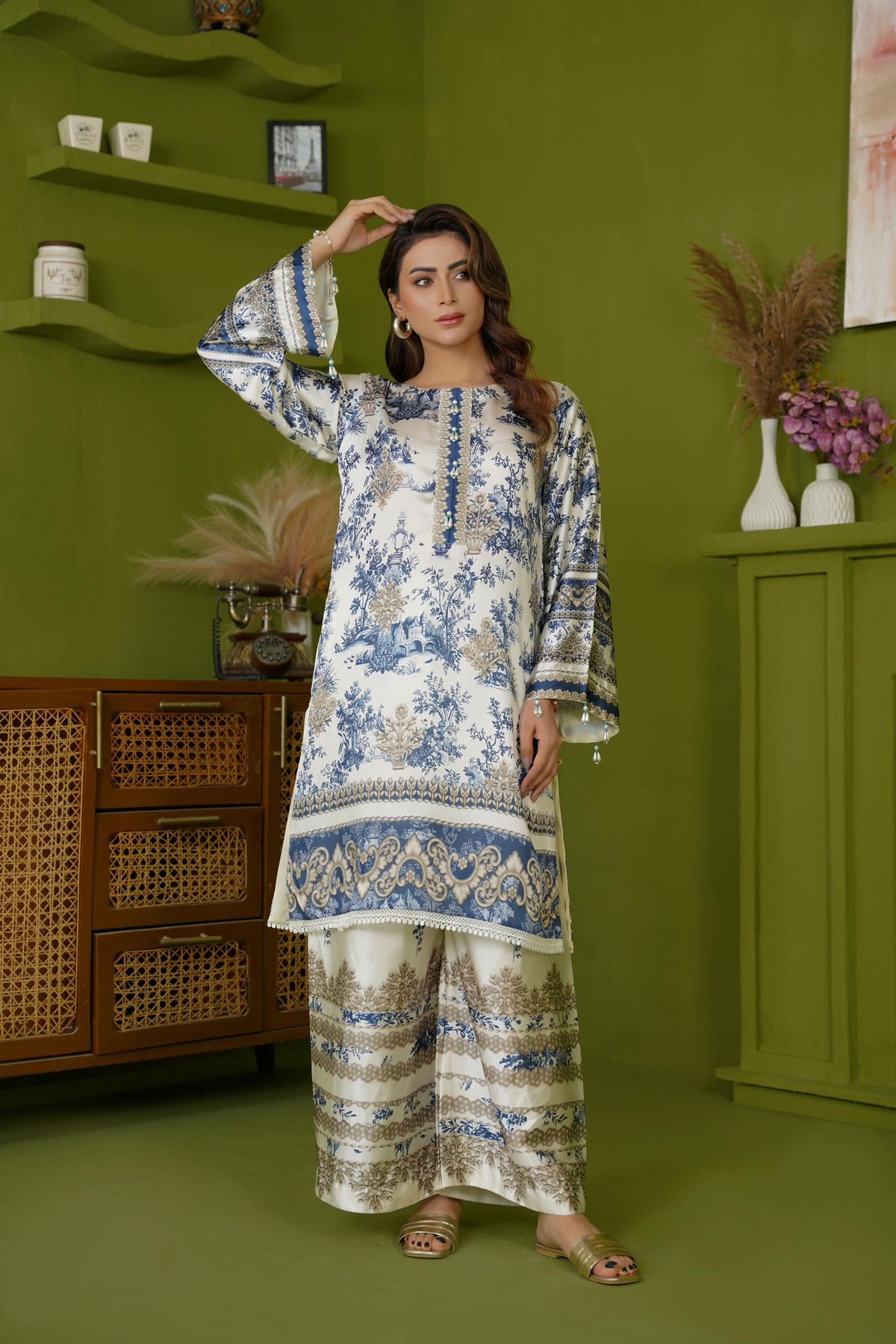 2pc Silk Suit