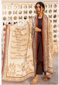 One size Urdu poetry shawls Baige with gold with brown writing