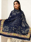 One size Urdu poetry shawls navy blue with gold writing