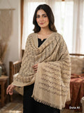 One size Urdu poetry shawls Baige with black writing