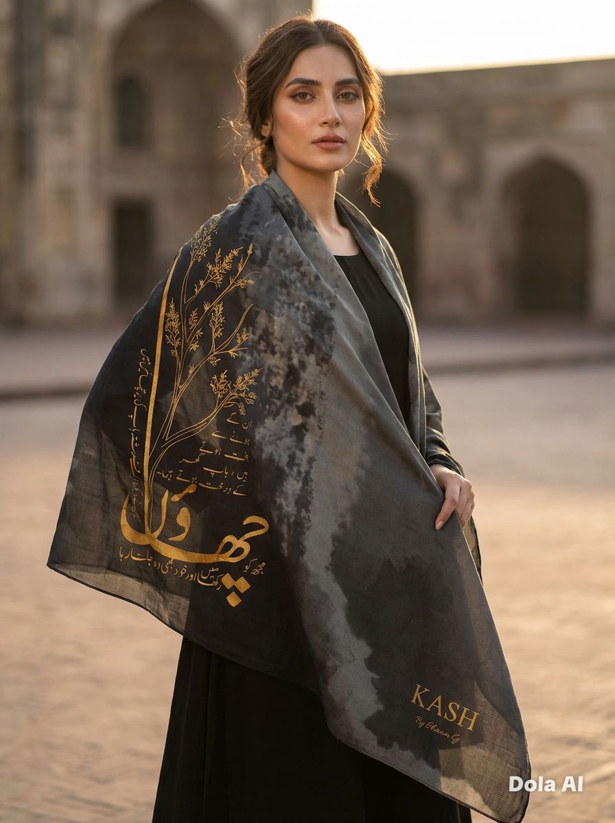 One size Urdu poetry shawls
