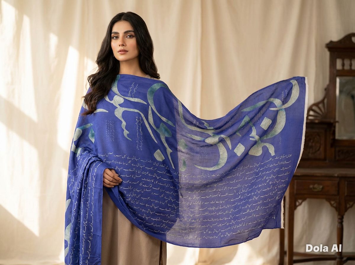 One size Urdu poetry shawls