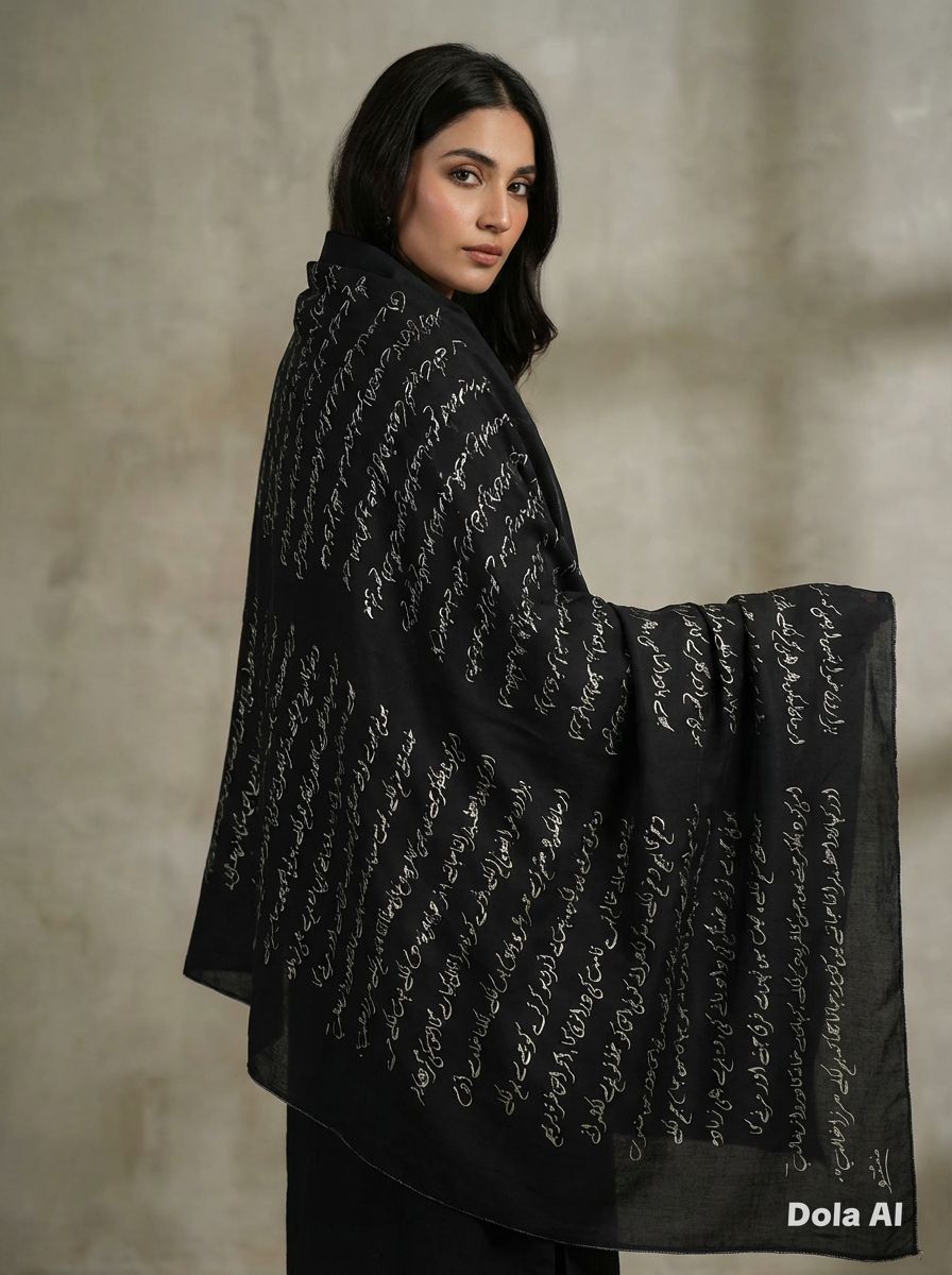 One size Urdu poetry shawls