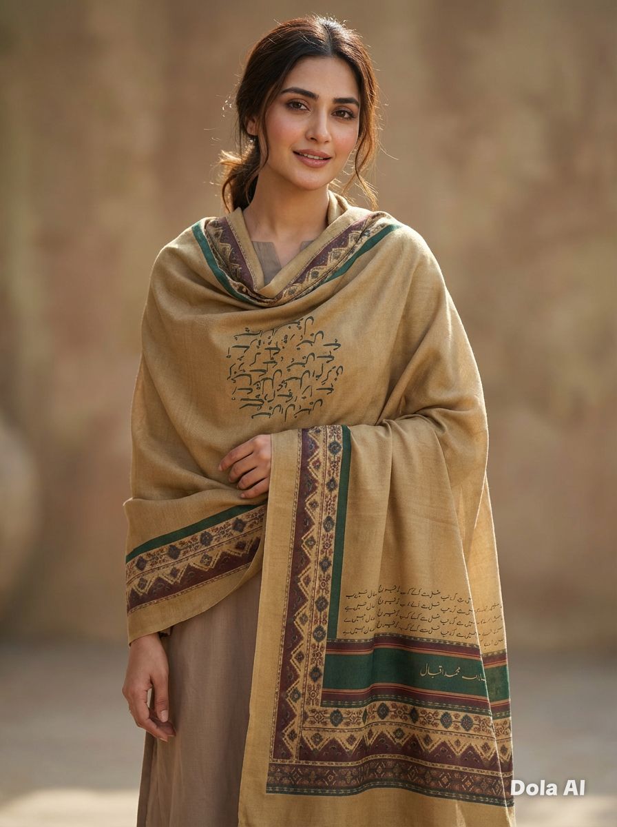 One size Urdu poetry shawls