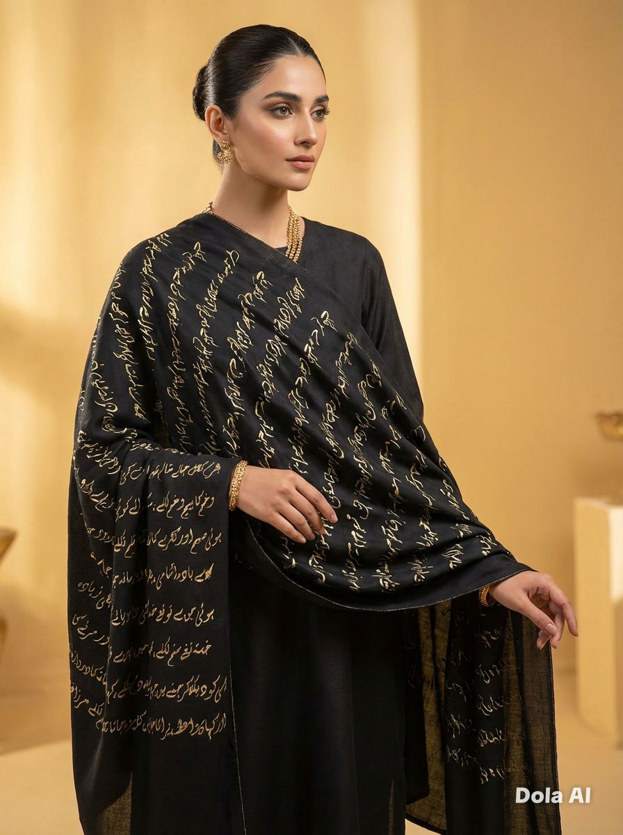 One size Urdu poetry shawls