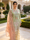 Elegant Sage Green Embroidered 3 Piece Suit