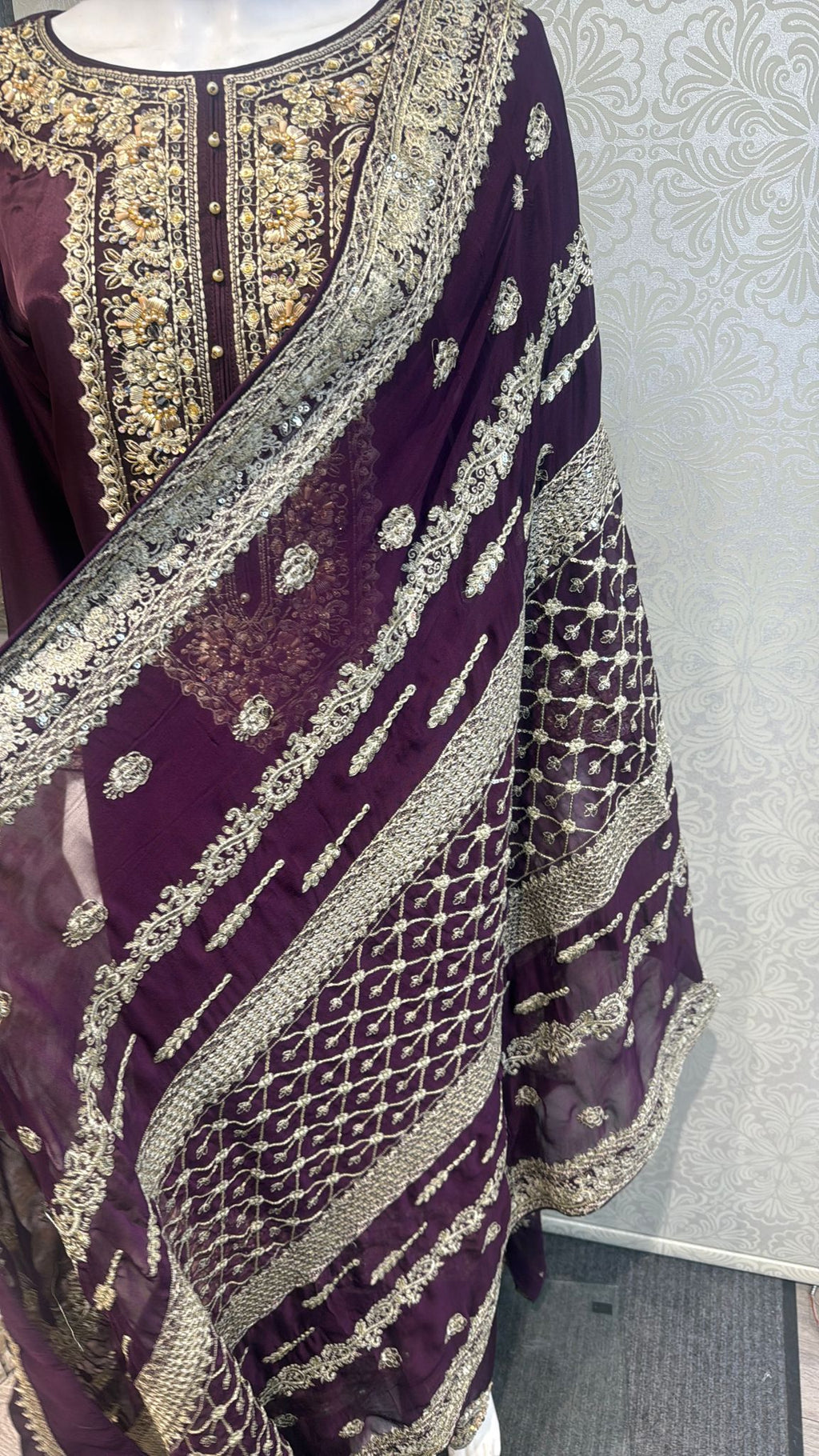 3pc Dusty Plum Sheesha silk