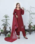 3pcs Shalwaar kameez Luxury red with sequence work
