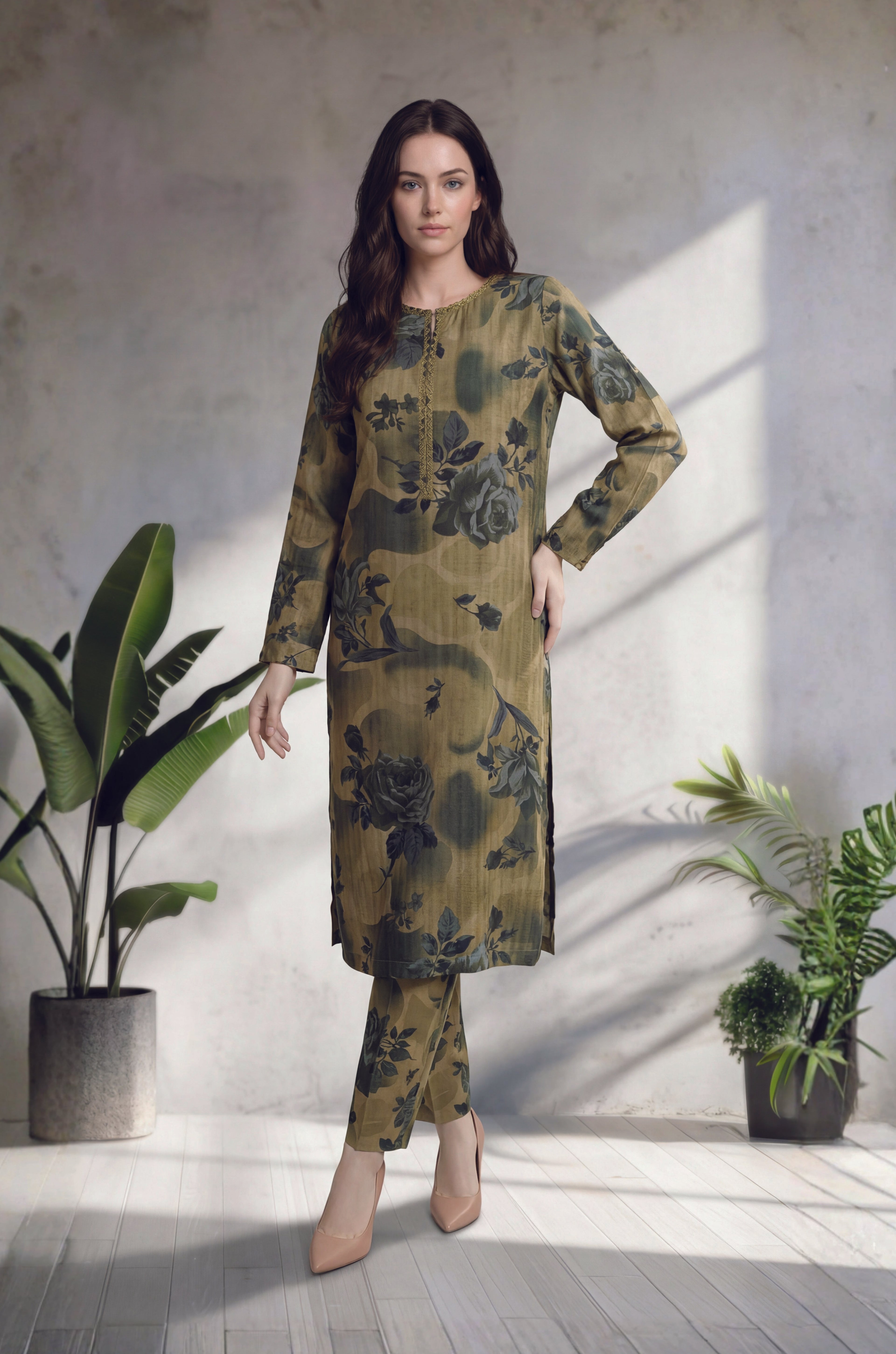 2pc Gulzar stitched staple Lawn digital print