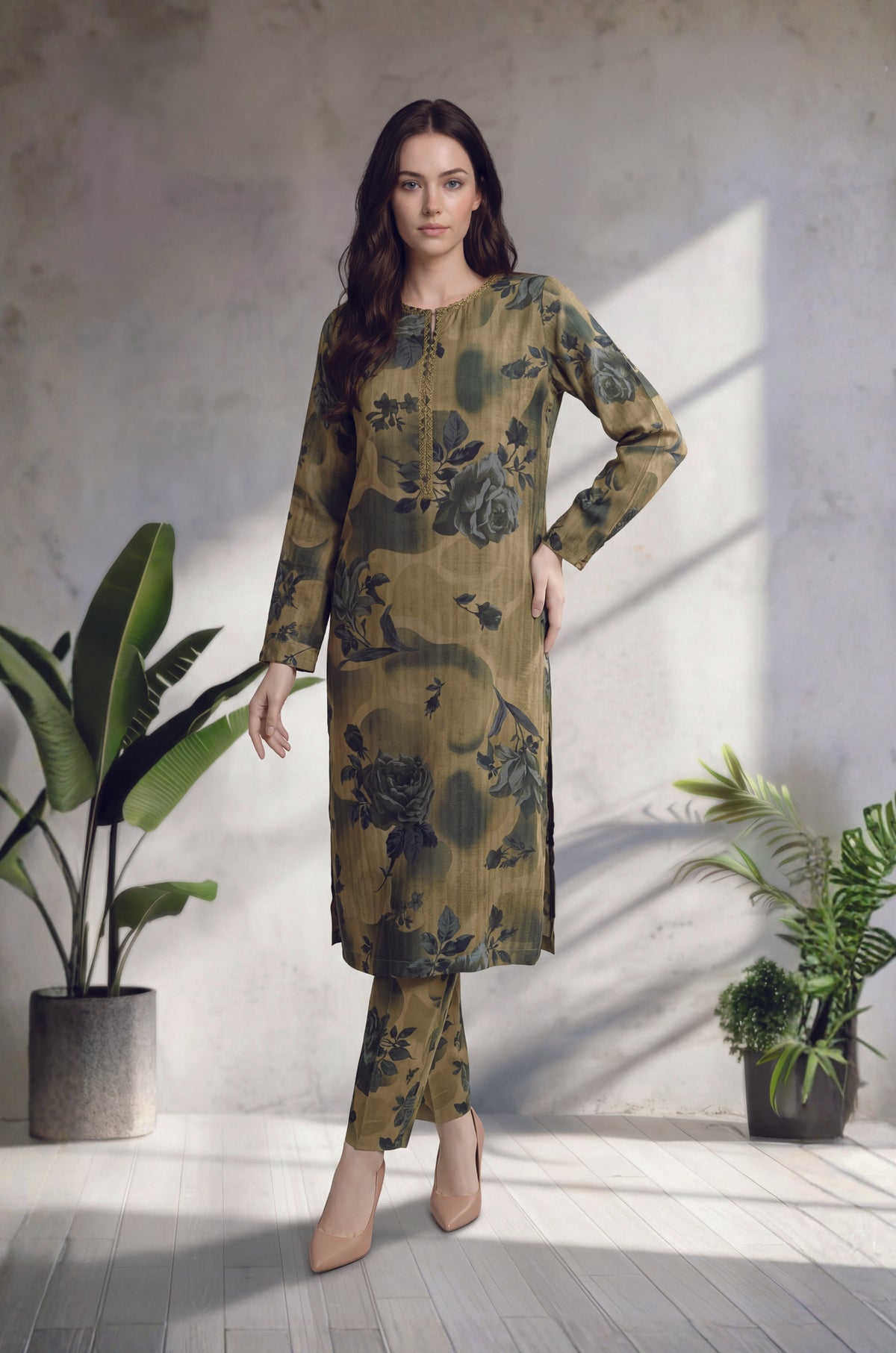 2pc Gulzar stitched staple Lawn digital print