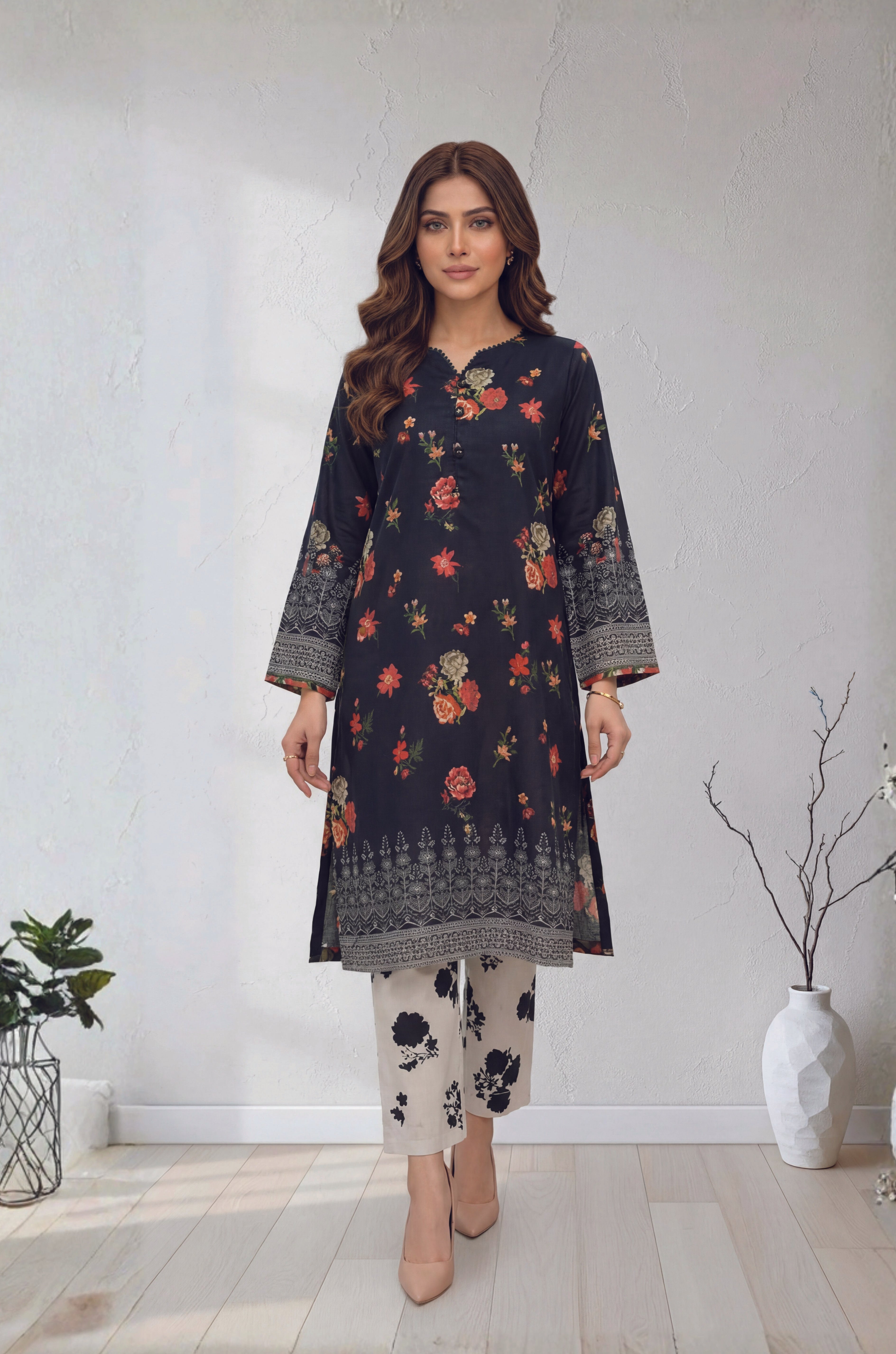 2pc Gulzar stitched staple Lawn digital print