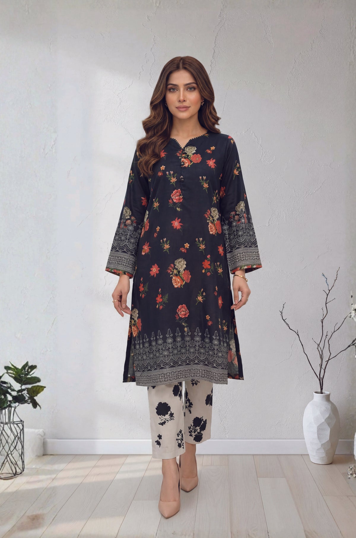 2pc Gulzar stitched staple Lawn digital print
