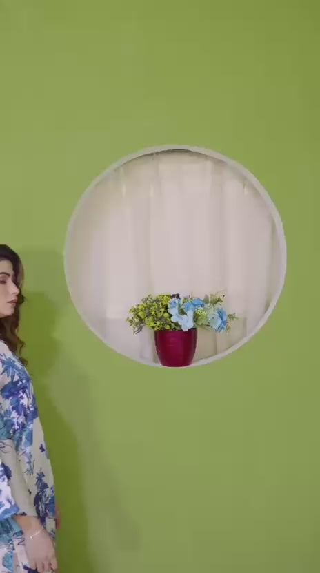 2pc Silk co-ord set white and blue